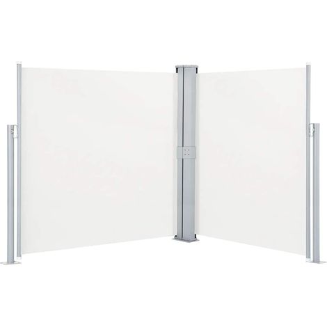 Auvent Marquise latéral rétractable, Store Banne pour Jardin Balcon Terrasse, Crème 140 x 600 cm OIB4454E (1/4)