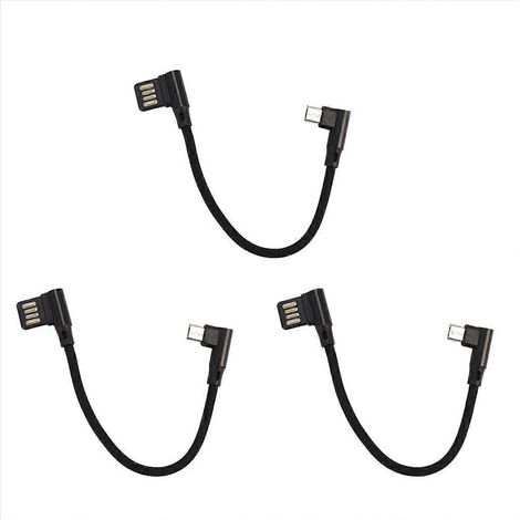 Câble de charge et de données à double coude Micro-USB 5 broches droit de 15 cm (1/5)