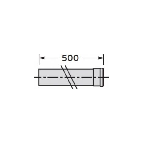 Vaillant Extensión de condensación de 0,5 m para conducto de humos rígido DN 80, PP, 303252