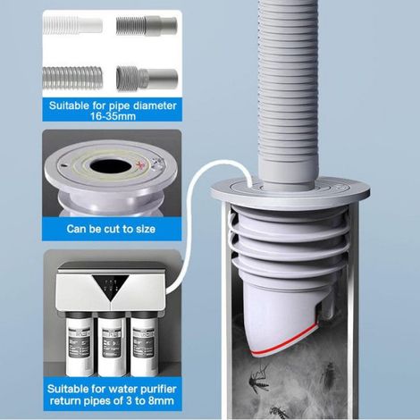 Bouchon Anti Odeur - Joint D Etanchéite Pour Tuyau De Machine A Laver - Diametre 45 A 50 Mm - Usage Domestique - 1 Piece (1/5)