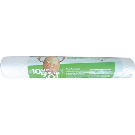 SCHWEITZER - Sac poubelle 30 litres liens coulissants biodégradables X 10