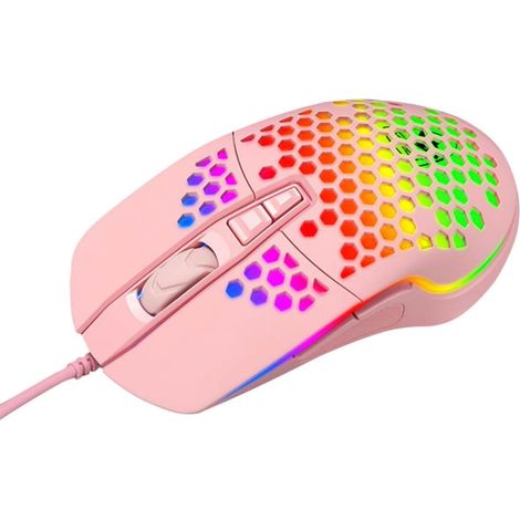 Souris D'ordinateur de Jeu Filaire Creuse 6 Boutons, Éclairage Multicolore Respirant, Dpi Réglable sur 4 Niveaux, Connecteur USB, Design Léger pour Joueurs PC (1/5)