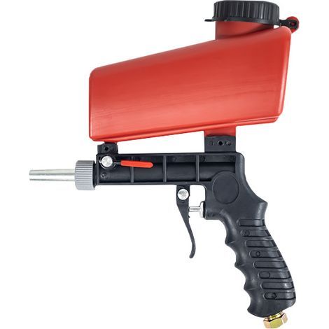 Sableuse Pneumatiques Portable Pistolet à Sableuse Professionnel Pistolet Sablage Sableuse Pneumatiques Sandblaster pour Enlever Les Ecailles de Peinture Rouille(Rouge) (1/4)