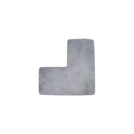 Tapis de bain en L - Tapis de douche d\'angle en polaire corail doux, antidérapant et absorbant, lavable pour douche carrée, toilettes, maison et spa (gris) (1/4)