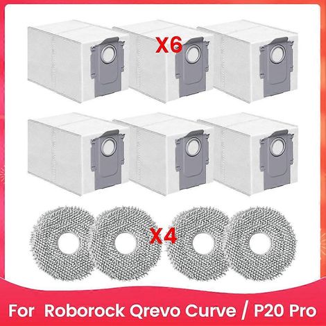 De remplacement Accessoire Kit pour Roborock Qrevo Curve / P20 Pro Robot Aspirateur Serpillière Pads Dust Bags (1/5)
