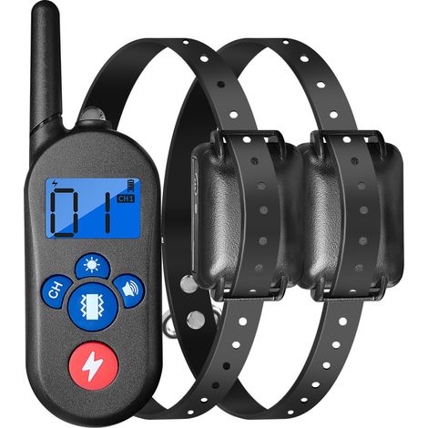 Hundetrainingshalsband, wasserdicht, Fernbedienung, wiederaufladbar, elektronisch, mit Vibration, Anti-Bell (1/4)