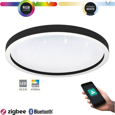 Plafoniera Moderna Montemorelos-Z Alluminio Nero Luce Led Integrato 34,5W (1/5)