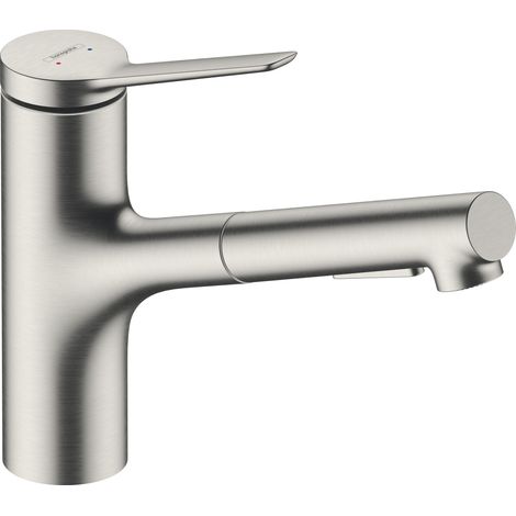 Hansgrohe Zesis M33 - Mitigeur d'évier avec douchette extractible, sBox, aspect inox 74821800 (1/6)