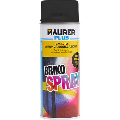 Smalto Acrilato Briko Spray Maurer 400 ml Nero Opaco Ral9005 conf. 6 Pz (1/2)