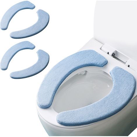 2 coussins de toilette, peluche douce, réutilisables, lavables à l'éponge, hiver et toutes saisons, pour siège standard (1/5)