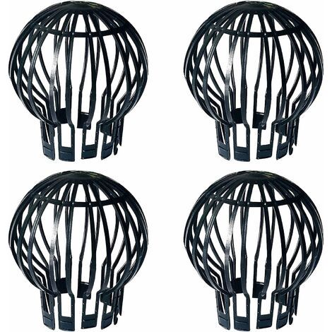 AGE Filtre de gouttière, 4 pièces, protecteur de gouttière, en plastique, durable, résistant à la rouille, drain lisse, adapté aux gouttières, gouttière de toit en filet (noir, 5,7 x 4,9 x 1,7 pouces) (1/4)