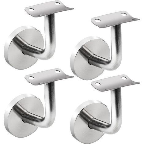 Lot de 4 supports de main courante en acier inoxydable pour rampe d'escalier en bois, main courante pour personnes âgées (1/4)