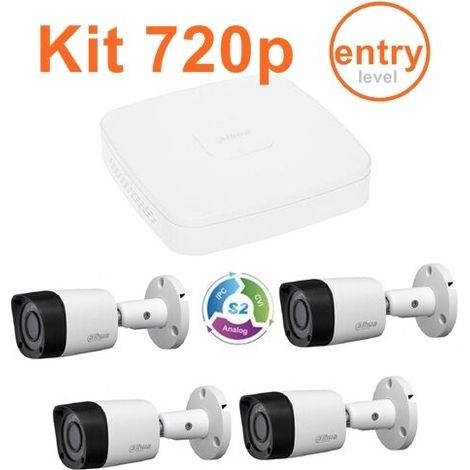 Dahua kit entruy level 720p HCVR4104C - 4 telecamere dahua 720p HAC-HFW1000RM