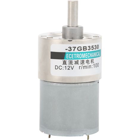Moteur DC 12V 100tr/min XD-37GB3530, réducteur à engrenages, faible vitesse, couple élevé, aimant permanent, avec support et contrôleur de vitesse. (1/5)
