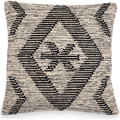 Boho Bali Style Cushion - Cover and Filling Included - Rita Black (1/5)