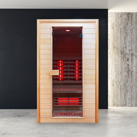 Sauna infrarouge 2 places 120x100 cm – Émetteurs à spectre complet – Technologie quartz et halogène – Montage facile par panneaux à clips – Boreal