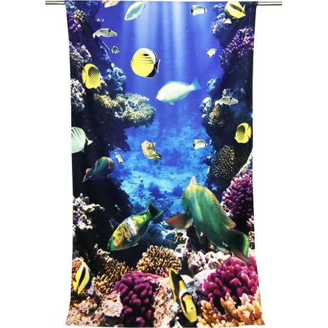 Serviette de plage en éponge pour toile de fond de mer 90 x 170 cm (1/5)