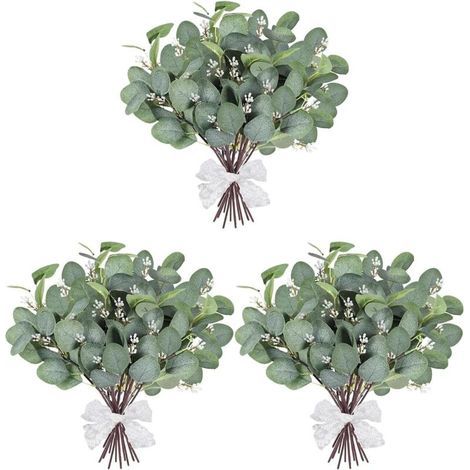 18 Pièces Plantes Artificielles Interieur Branches Eucalyptus, Fleurs Artificielles Deco, Eucalyptus Seches Naturel, pour Décoration Mariage y Baptême (1/4)