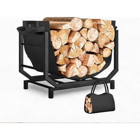 Porte-bûches nero en metallo tessuto Oxford 53 x 33 x 43 cm (1/5)