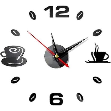 3D-Wanduhr-Dekoration, Hängeuhr, rahmenlose DIY-Wanduhr, geräuschlos, Aufkleber (1/4)