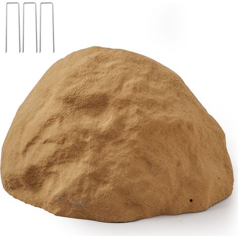 VEVOR Roca Artificial para Jardín, Aspecto Realista, Piedra Hueca Falsa para Ocultar la Bomba del Pozo, Decoración de Jardín, Paisajismo Exterior, Marrón Arena, Talla Mediano, 590 x 460 x 330 mm (1/5)