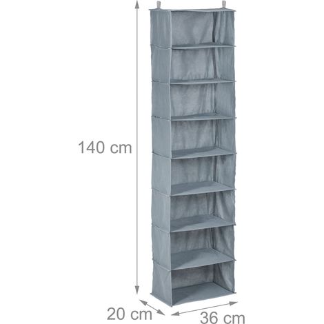 Estantería colgante compacta camping 8 compartimentos almacenamiento ropa 60 x 40 x 40 cm de tela beige 130015399 (1/4)