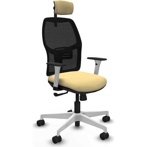 Silla de oficina piqueras y crespo Alfera crema malla negra (1/2)