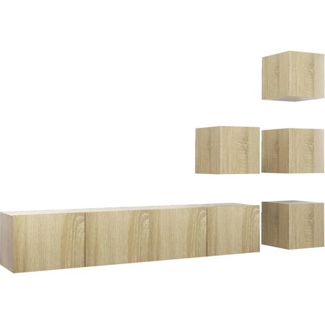 Maison Exclusive - Juego de muebles de salón 6 piezas roble Sonom