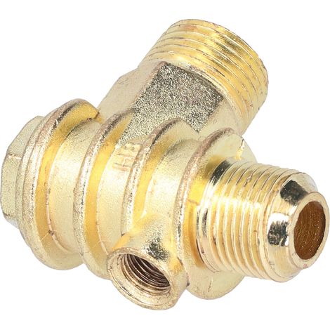 Clapet anti-retour réutilisable et durable, 3 ports en alliage de zinc haute dureté, raccords G1/2 G3/4 M10, non-retour unidirectionnel (1/5)