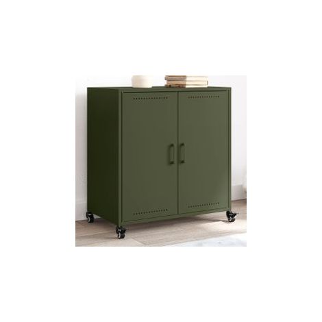 Buffet vert olive 68,5x39x72 acier laminé à froid (1/5)