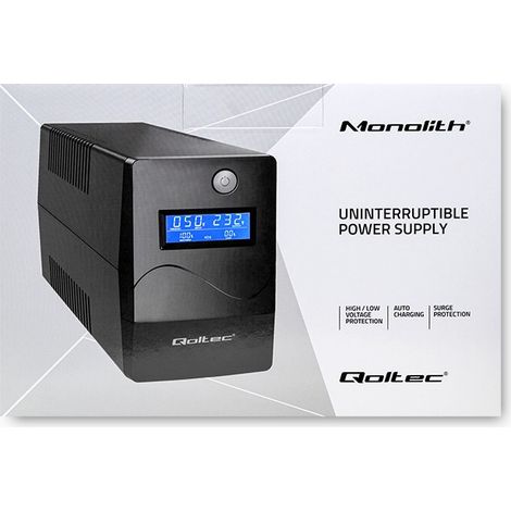 QOLTEC UPS 650VA - Gruppo di continuità LCD, protezione dati (1/5)