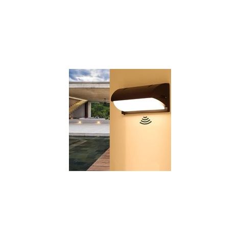 Applique Murale Extérieur 18W IP65 Avec Détecteur Radar, Luminaire LED Blanc Chaud 3000K Pour Jardin, Terrasse, Garage Et Allée (1/4)