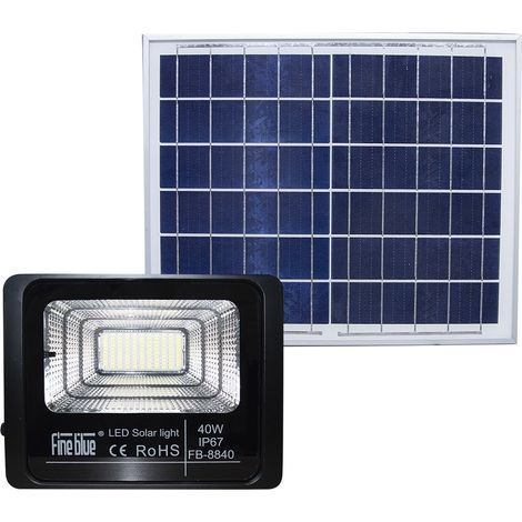 Luz led con carga solar 40W impermeable IP67 FB-8840 6500K luz fría (1/5)