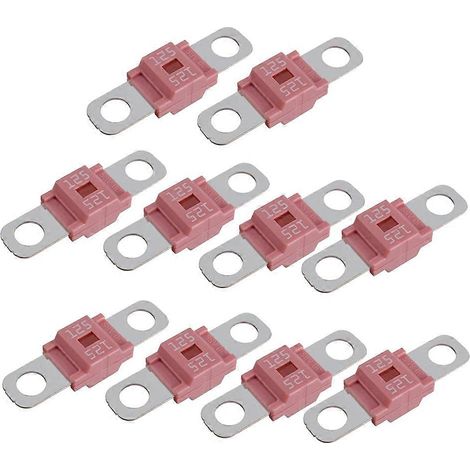 Fusible AMI/Midi 125 A, fusible à boulonner haute intensité, 125 ampères, pour voitures, camions, engins de chantier, bus, caravanes (lot de 10). (1/5)