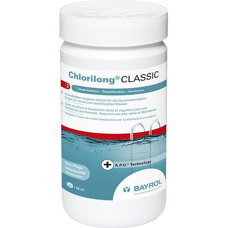 Boîte de 1,25kg de galets Chlorilong Classic pour désinfection chlore - Bayrol