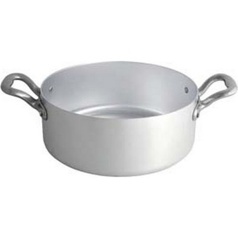 1PZ CASSERUOLA CILINDRICA MEZZA FONDA IN ALLUMINIO CON 2 MANIGLIE - cm.24