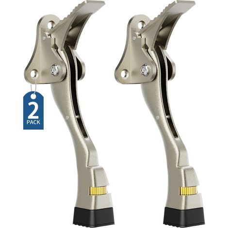 Butée de porte à pédale, réglage de la hauteur par un seul bouton, avec patin en caoutchouc (Deux paquets) (1/5)