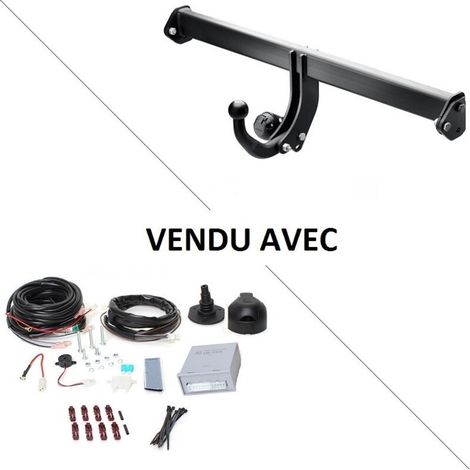 Attelage Fiat Panda (4x4 06/04-09/12) Col de cygne + faisceau universel 7 broches + boitier électronique (1/2)