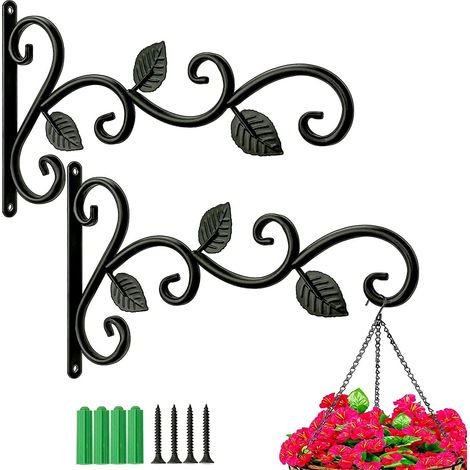 Filiyano-Lot de 2 supports muraux robustes pour paniers suspendus d'extérieur (1/5)