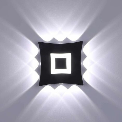 Moderne 18-W-COB-LED-Wandleuchte für den Innen- und Außenbereich, IP65 wasserdichte Aluminium-Wandleuchte, 6000 K kaltweißes Licht, für Garten, Flur, Schlafzimmer, Schwarz (1/4)