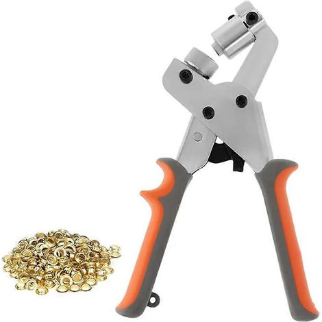 Ösenwerkzeug-Set: 6-mm-Handlochstanze, manuelle Ösenmaschine mit 20 goldenen Ösen. (1/5)