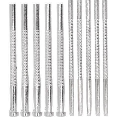 10-teiliges Lederstempel-Set (5 Stück 8 x 9,5 mm, 5 Stück 3,8 mm) aus legiertem Stahl mit rutschfestem Griff für Lederarbeiten (1/5)
