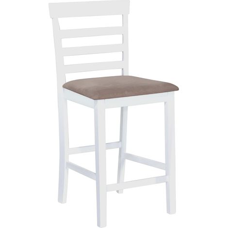vidaXL Barhocker Set von 2 Weiß Stoff