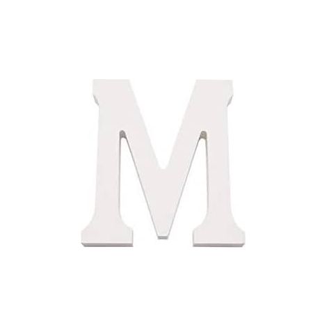 Letra M madera decorativo 11 cm  Blanco (1/3)