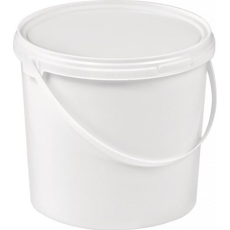 Secchio 5l plastica, per alimenti, manico bianco a forma di fiocco, coperchio a scorrimento D.188mm H.214mm