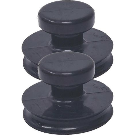Lot de 2 poignées de levage et ventouses de rechange pour bol chantant de Bouddha-8x8cm-Black (1/3)