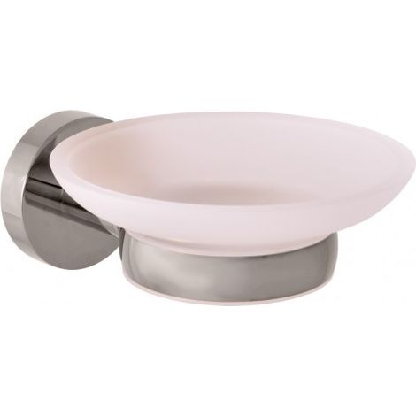 Porte-savon COLORADO en verre et en laiton gris métal poli (1/2)