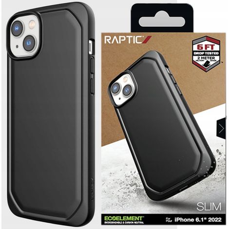 Custodia sottile Raptic X-Doria per iPhone 14 Plus, cover posteriore nera (1/5)