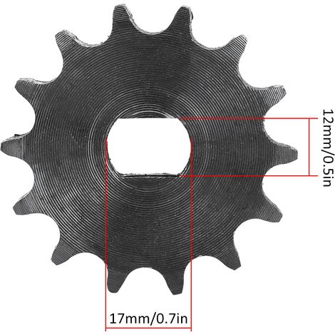 14-Zahn-Ritzel für Elektroroller, kompatibel mit 428er Kette, aus Metall, Abmessungen 12 x 17 mm (1/5)