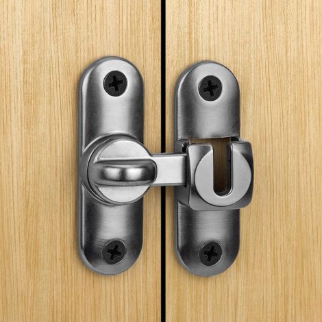 Shine Home Verrou de porte coulissante , verrou pour portes coulissantes, ouverture 90/180 degrés, verrouillage pour porte coulissante, jardin, cuisine, fenêtre, gris